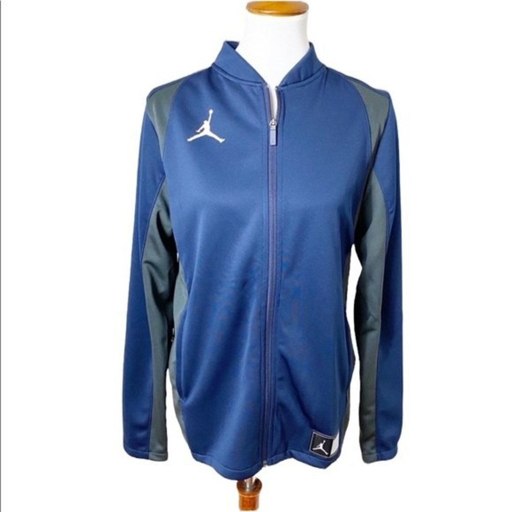 Jordan Women's Full Zip Jumpman Track Jacket Navy Grey Medium